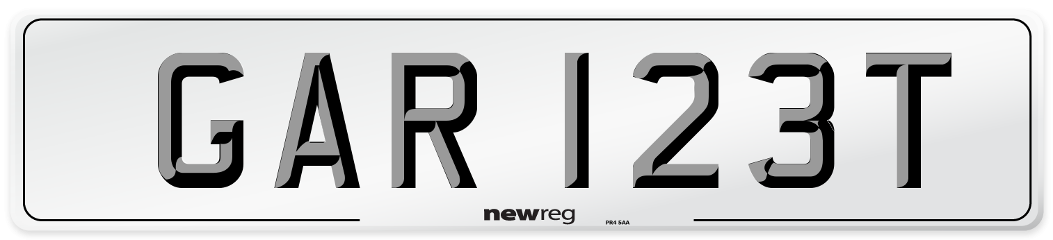 GAR 123T Number Plate from New Reg